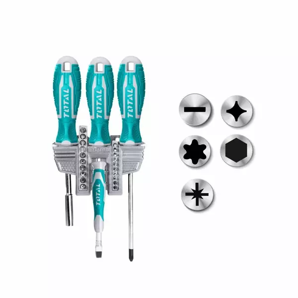 Total Screwdriver And Bits Set 24Pcs Tacsd302462 1 Total Screwdriver And Bits Set 24Pcs Tacsd302462