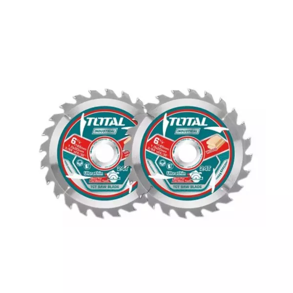 Total Ultra-Thin Tct Circular Saw Blade Set 165Mm, Wood Cutting Tac2331653 (Pack Of 2Pcs) 1 Total Ultra-Thin Tct Circular Saw Blade Set 165Mm, Wood Cutting Tac2331653 (Pack Of 2Pcs)