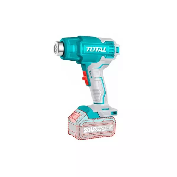 Total Cordless Heat Gun 20V 300/550°C With Reduction, Reflector &Amp; Flat Nozzle, 4.0Ah Battery &Amp; Charger Tbli20025 1 Total Cordless Heat Gun 20V 300/550°C With Reduction, Reflector &Amp; Flat Nozzle, 4.0Ah Battery &Amp; Charger Tbli20025
