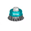 Total Wire Cup Brush with Nut 125mm Twisted Hard Silver TAC32051